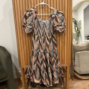 Autumn Adeigbo Multicolor Leaf Print Dress